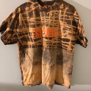 Custom bleached VLONE friends- T-shirt orange
